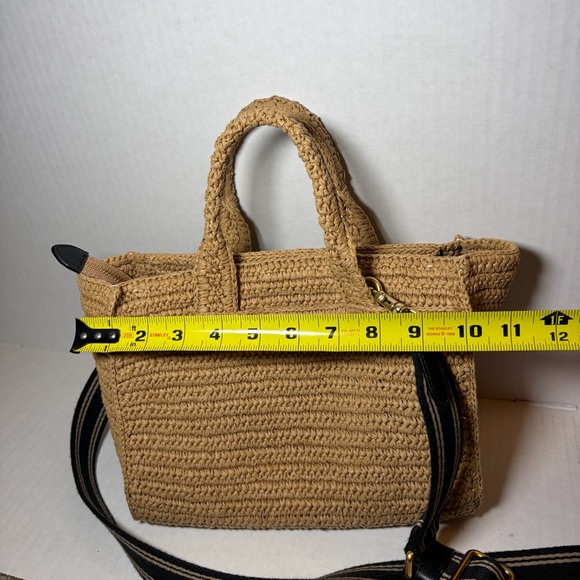 Coach Cargo Embroidered Logo Straw Tote Bag 20 B4/natural - Picture 4 of 6